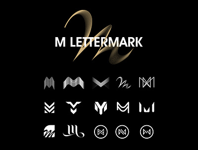 M Lettermark Collection brand icon lettermark lettermarks logo m logo design modern monogram monogram letter mark monograms