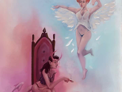 Angels and demons angel angels angels and demons demon demons digital painting illustration photoshop