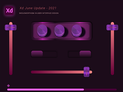 xd update feature design - Skeumorphism ui graphic design