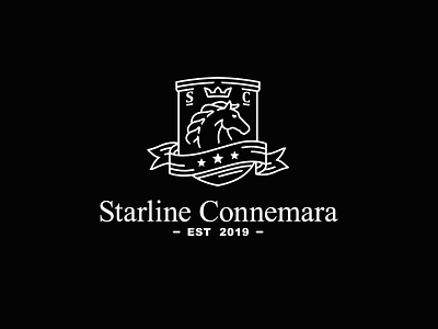 Starline Connemara animal banner branding classical crown flat horse illustration logo logodesign