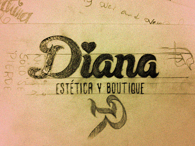 Diana Sketch boutique handmade lettering logo sketch