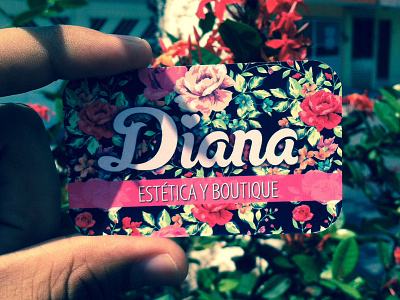 Diana busineescard color flowers illustration lettering