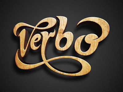 Verbo handmade illustration lettering letters photoshop sketch vector verb wood