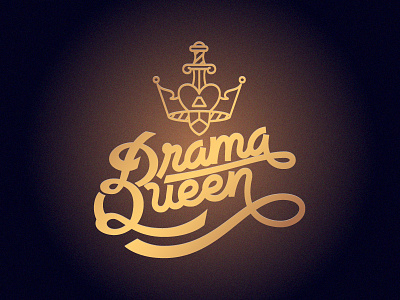 Drama Queen crown drama gold handmade illustration lettering letters queen tee vector