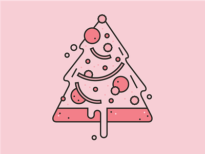 'Tis the season to be saucy. christmas christmas tree holiday illustration pizza vector