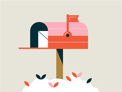Mailbox illustration mail mailbox shrub vector