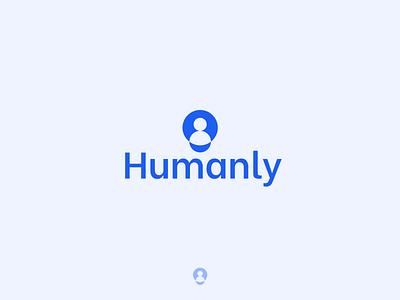 Humanly minimal logo adobe illustrator blue branding design human icon logo minimal minimalistic minimalistic logo modern modern logo simple simple logo