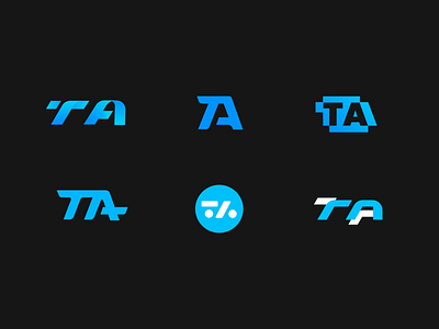 TA Logo Set blue blue gradient branding design flat flat logo gradient icon logo logo design minimal modern simple simple logo ta logo vector