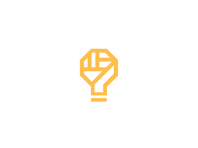 Fist & Light Bulb branding design fist fist logo icon light bulb light bulb logo logo logo design minimal minimalistic modern modern logo simple simple logo yellow