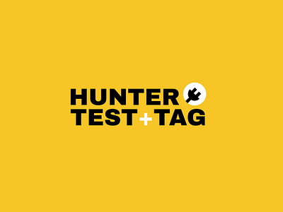 Hunter Test and Tag logo 2d australia branding business design electrical graphic design icon illustrator logo modern simple vector yellow