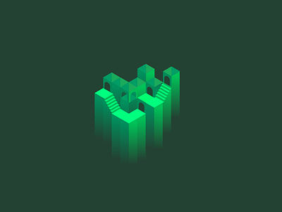 isometric pillars affinity affinitydesigner gradient green illustration isometric perspective