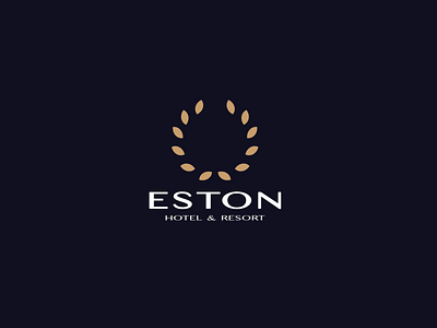 Eston, Hotels & Resorts logo affinity affinitydesigner branding design eston gold logo navy resort white wreath