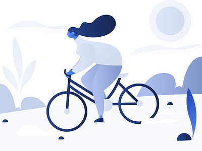 Women S Cycling Science Fiction Flat Trend Illustration