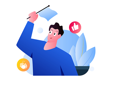 cheers for everyone branding color data analysis design flat illustration ui ux vector web