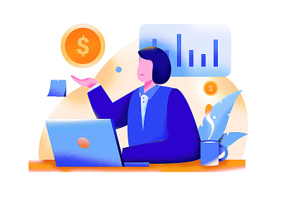 Financial Consultant Expert app branding color design flat illustration mobile ui vector web