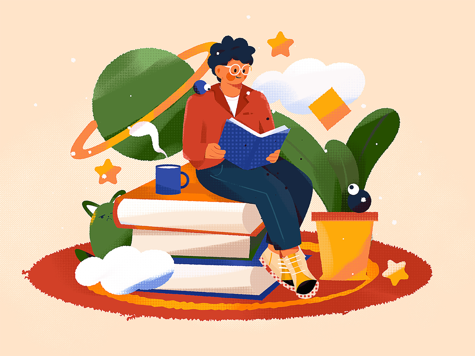 reading by YellowHouse-studio on Dribbble