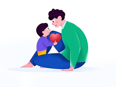 love father app branding color design flat illustration ui vector web