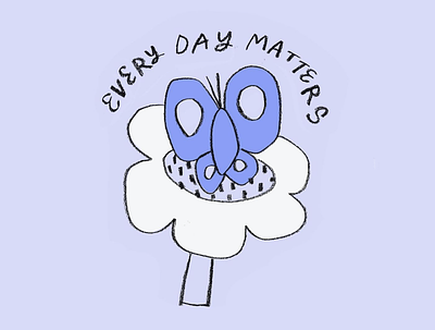Every Day Matters 90s butterfly color design drawing flowers illustration leah schmidt leahschm leahschmidt life logo sketch spring summer