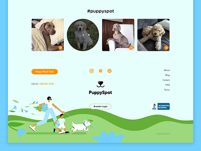 Puppyspot website design + illustration - Footer