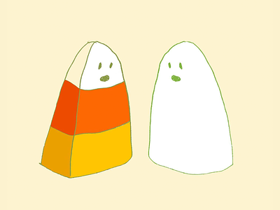 Same or different? Halloween art candy candy corn drawing ghost halloween illo illustration leah schmidt leahschm october spot illustration