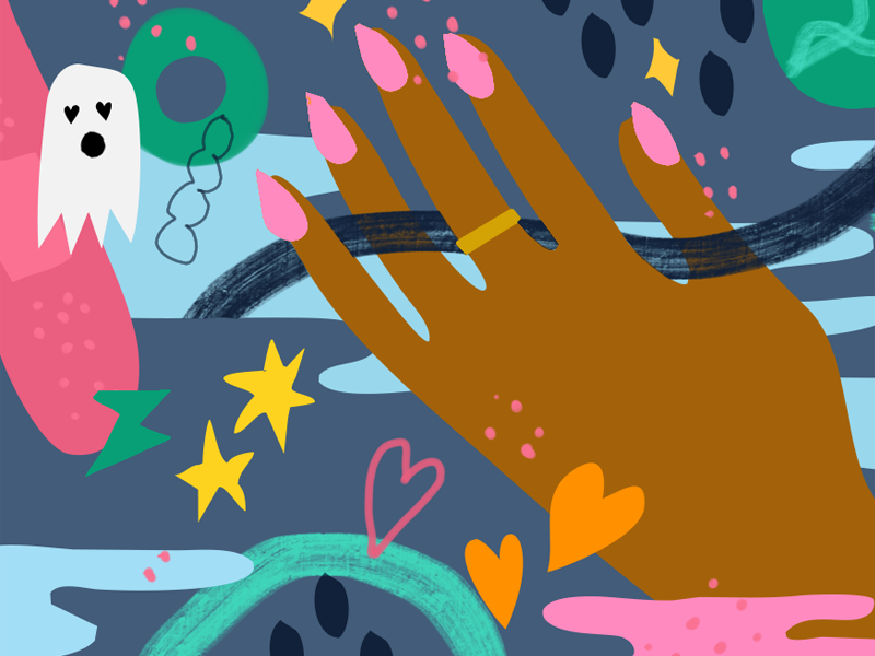 Glamour love blog banner hand illustration glamour