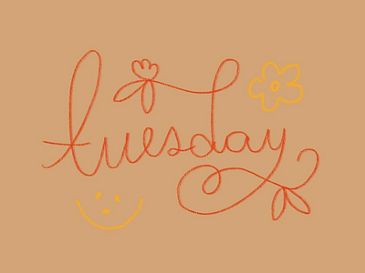 Tuesday day illustration lettering tuesday word