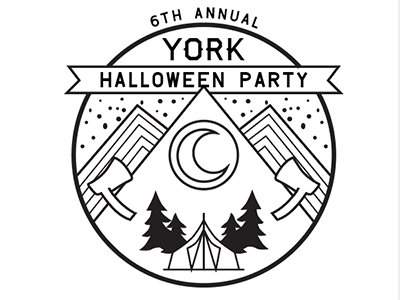 Halloween brand illustration line art logo