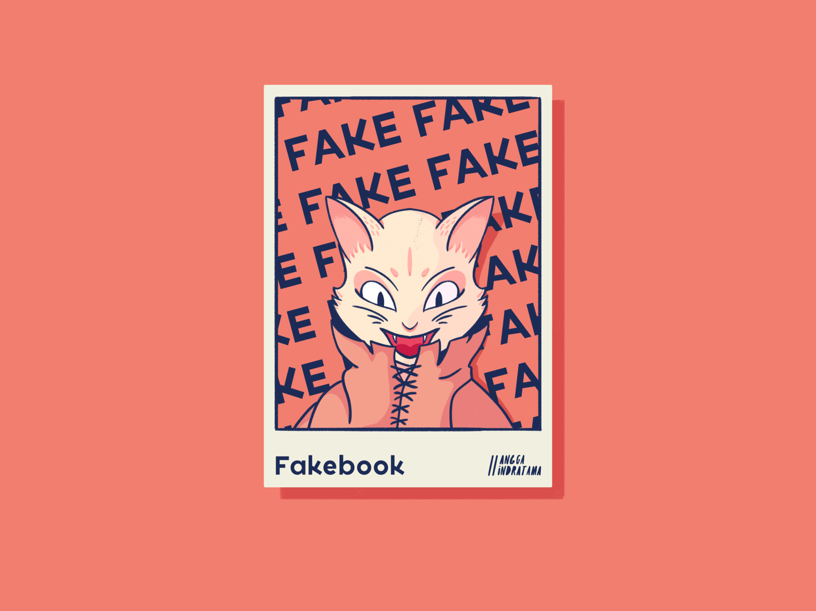 Fakebook animals anime art cartoon cat cute design digital art digital drawing drawings dribbble dribbble ball fake fakebook fox illustration kitty korean polaroid shot