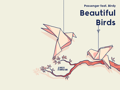Beautiful Birds albums cover animals art beautiful birds bird origami birds birdy contemporary cover cute digital art digital drawing drawings illustration origami passenger song
