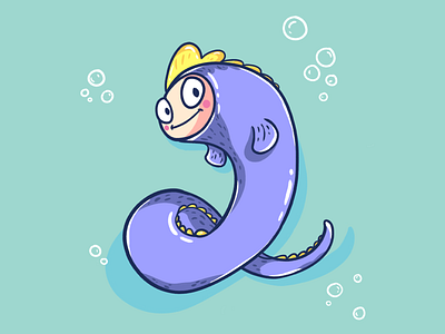 Weelut animals art cartoon cute design digital art digital drawing dragon drawings eel fish illustration kawaii