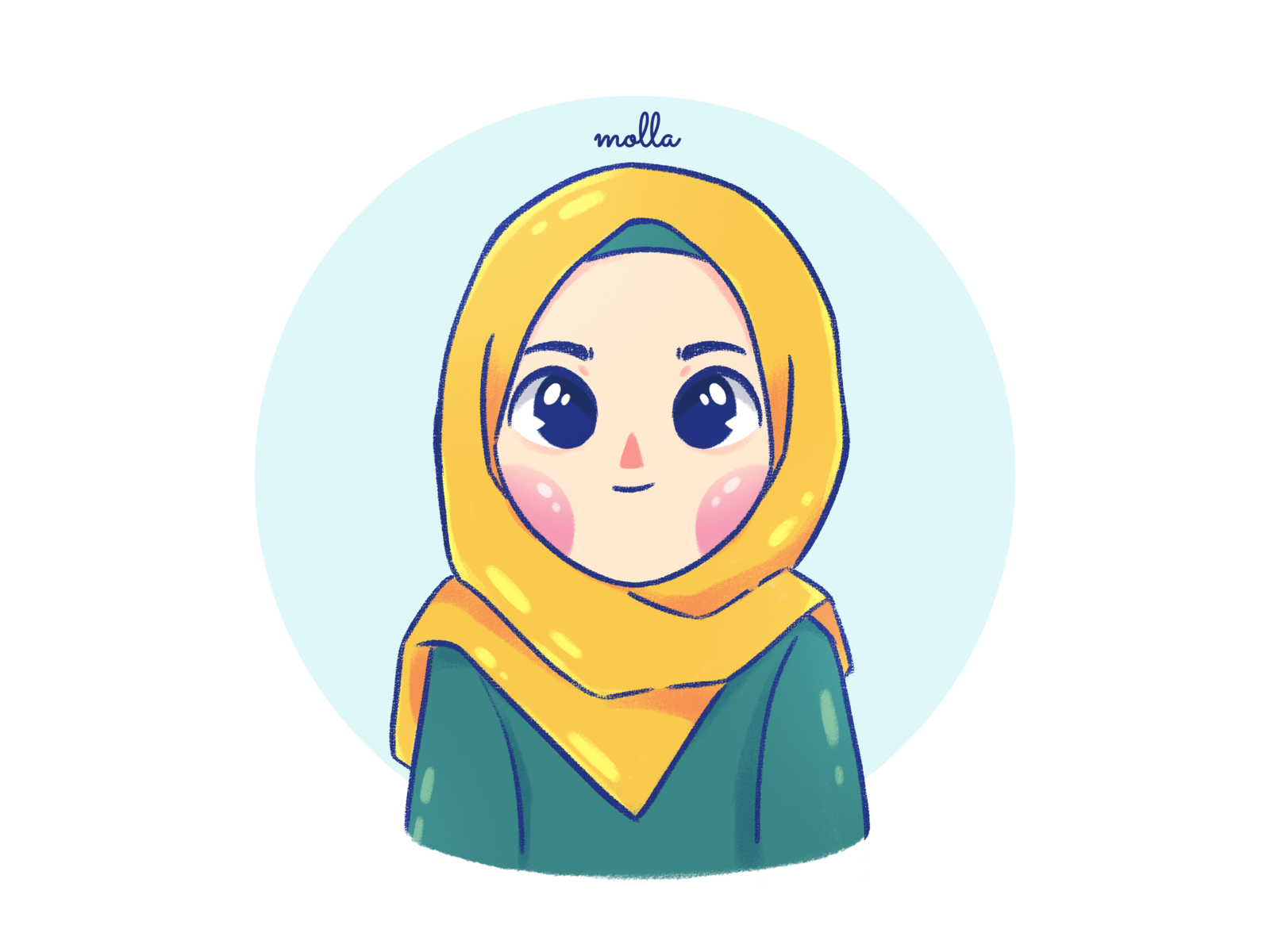 Super Duper Cute Hijab Girl Cartoon Portrait by Angga Indratama on Dribbble