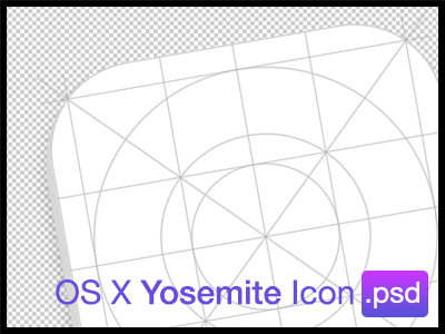 OS X Yosemite Icon Grid (PSD)