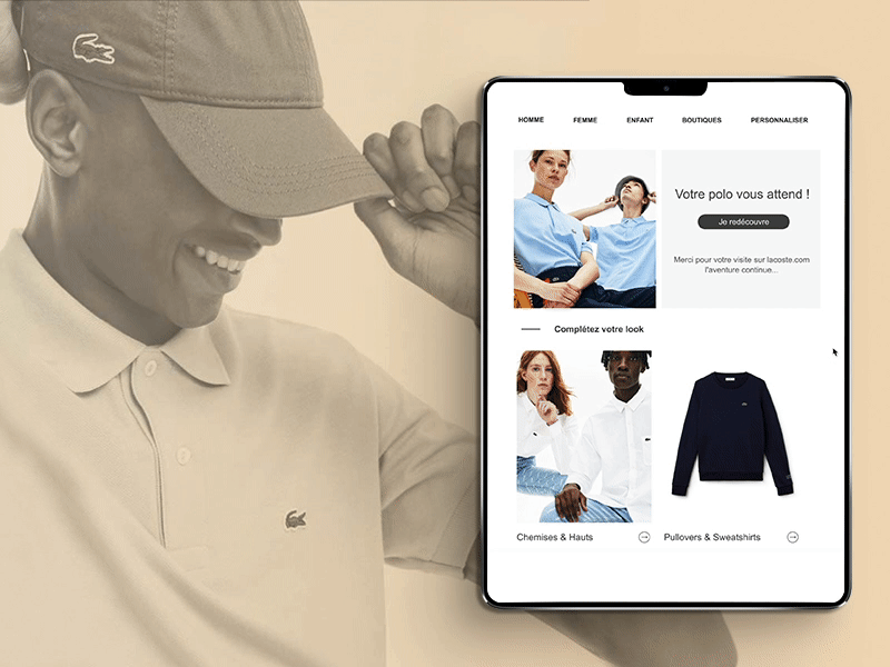 Lacoste animation branding carousel emailing invisionapp kinetic newsletter responsive ux