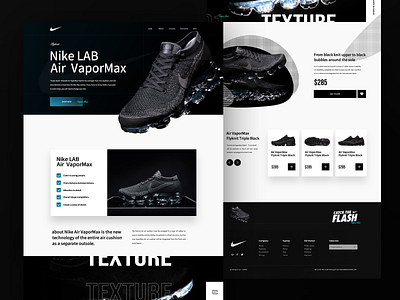 Nike Air VaporMax Flyknit experience nike air max visuals web design