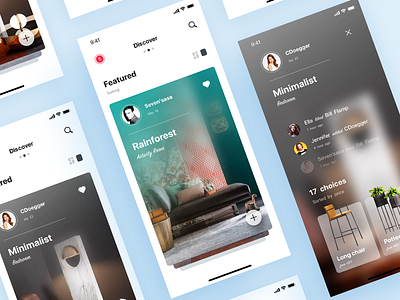 Unihub life-discover app concept app interface furniture