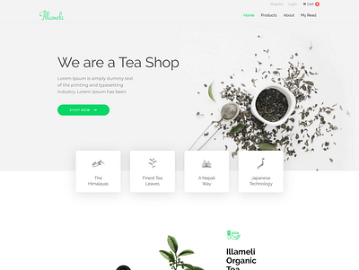 Illameli - A Tea Shop Contentder Theme contentder ecommerce theme webdesign