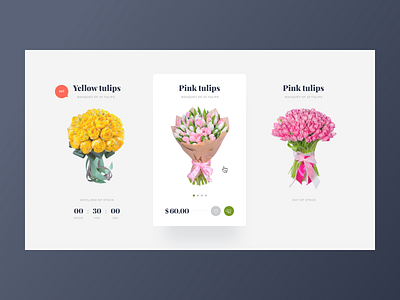 Flower Shop adobe xd cart dailyui design desktop flower price product card product catalog typography ui ux web