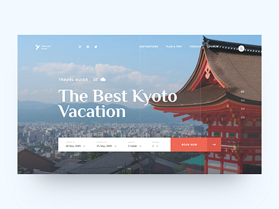 Kyoto Vacation adobe xd adventure booking clean daily ui desctop design japan kyoto travel ui