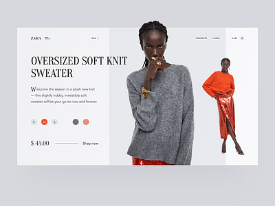 Daily UI Design Challenge #003 — Landing page adobe xd clean daily ui design desktop fashion fashion brand ui ux web zara