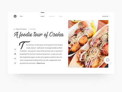 Daily UI Design Challenge #010 — Social Share adobe xd clean daily ui daily ui 010 design desktop food social share typography ui ux web