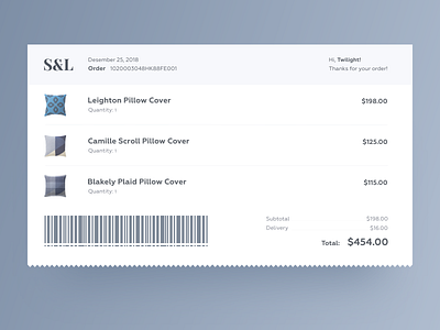 Daily UI Design Challenge #017 — Email Receipt