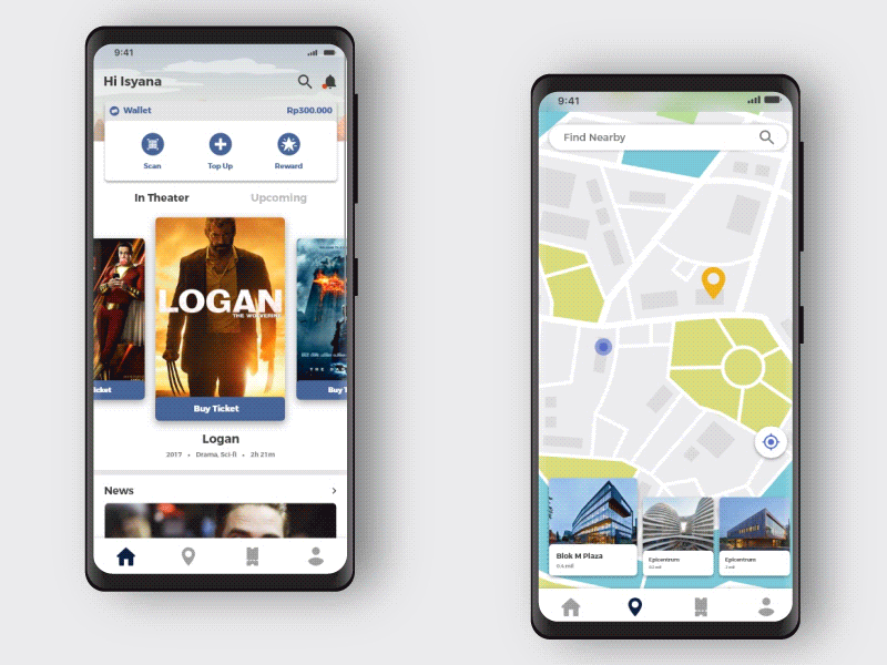 Movie apps I UI/UX adobexd android interaction design interface movie app ui ux