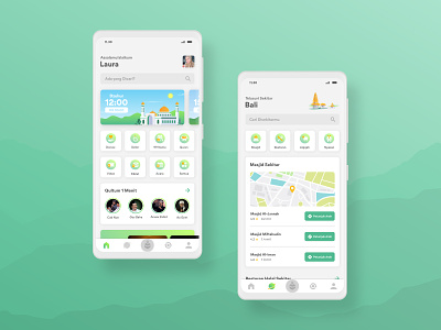 Muslim App I Home & Discover Menu adobexd home screen interaction design interface ui ux