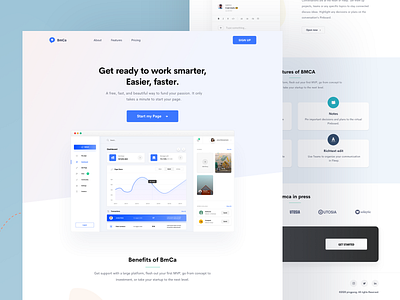 Concept Landing page 3d app cards clean cta dashboard design freelance freelancer gradient illustration ios landing page landing page design logo minimal ui ux web website