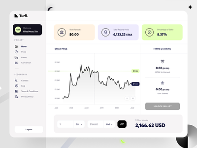 Stack Homepage UI analytics bitcoin chart cryptocurrency cuberto dashboard designknot eth ether etherum graph investment landing page mining nft praveen stock market ui ui8 ux