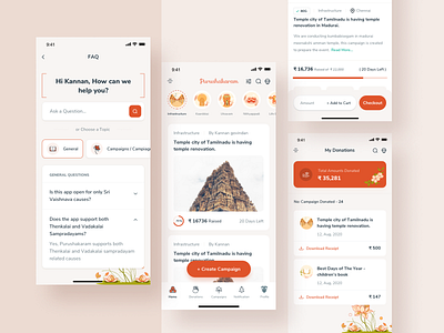 Crowdfunding App Designs app branding campaign cards category crowdfunding design devotion faq finance fintech homepage illustration ios landing page logo minimal money ui web