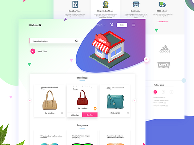 Landing page Ecommerce e commerce illustration landing page new site trend ui web