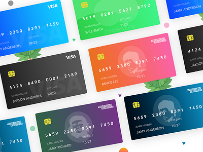 Credit Cards card credit card credit card design debit card gradient mockup picture ui