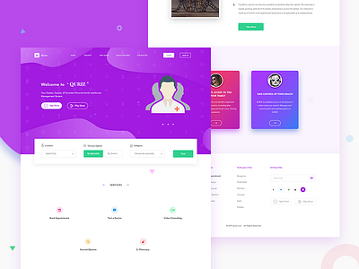 QURIZ Homepage color footer gradient header homepage icons landing page sections ui video web website