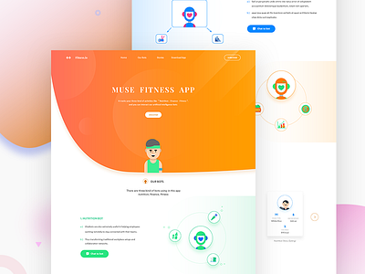 Fitness Bot Landing page artificial intelligence bot chat dribbble invite fitness illustration invite landing page new trend ui web